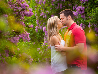 Highland Park Engagement Session during the Lilac Festival